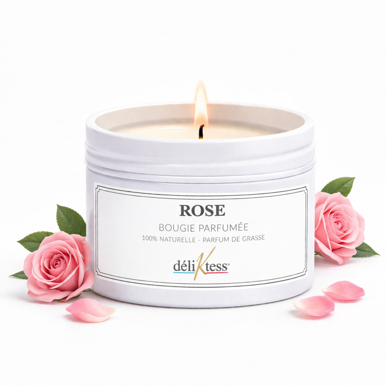 Bougie parfumée à la Rose 90 gr