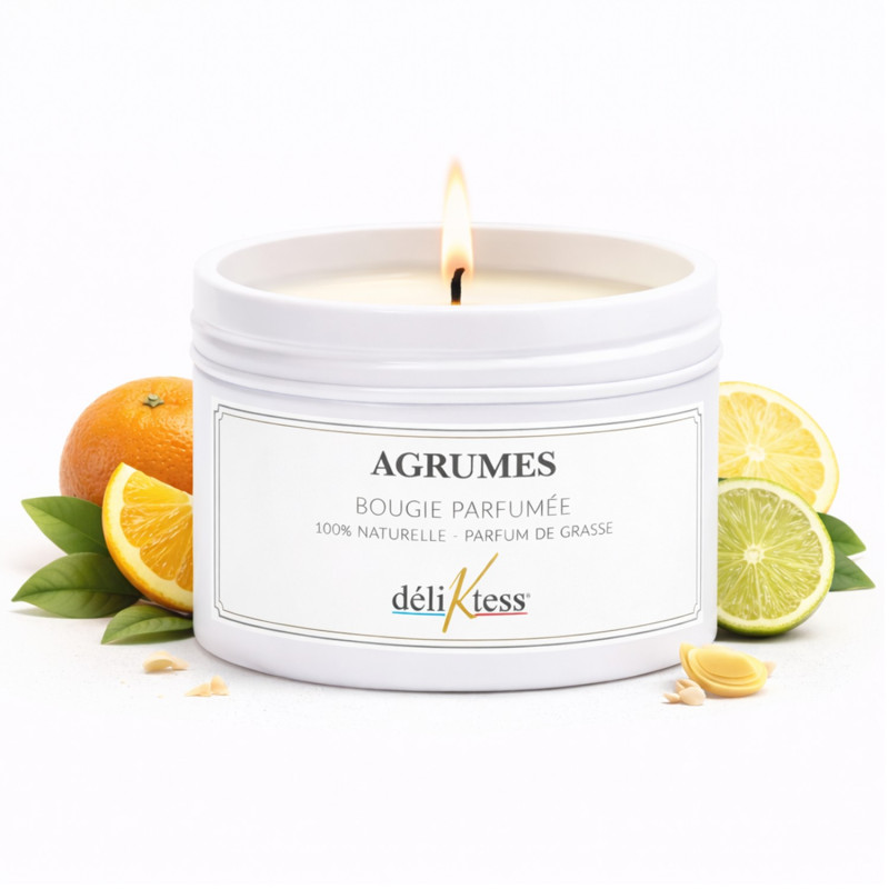 Bougie parfumée aux Agrumes 90 gr